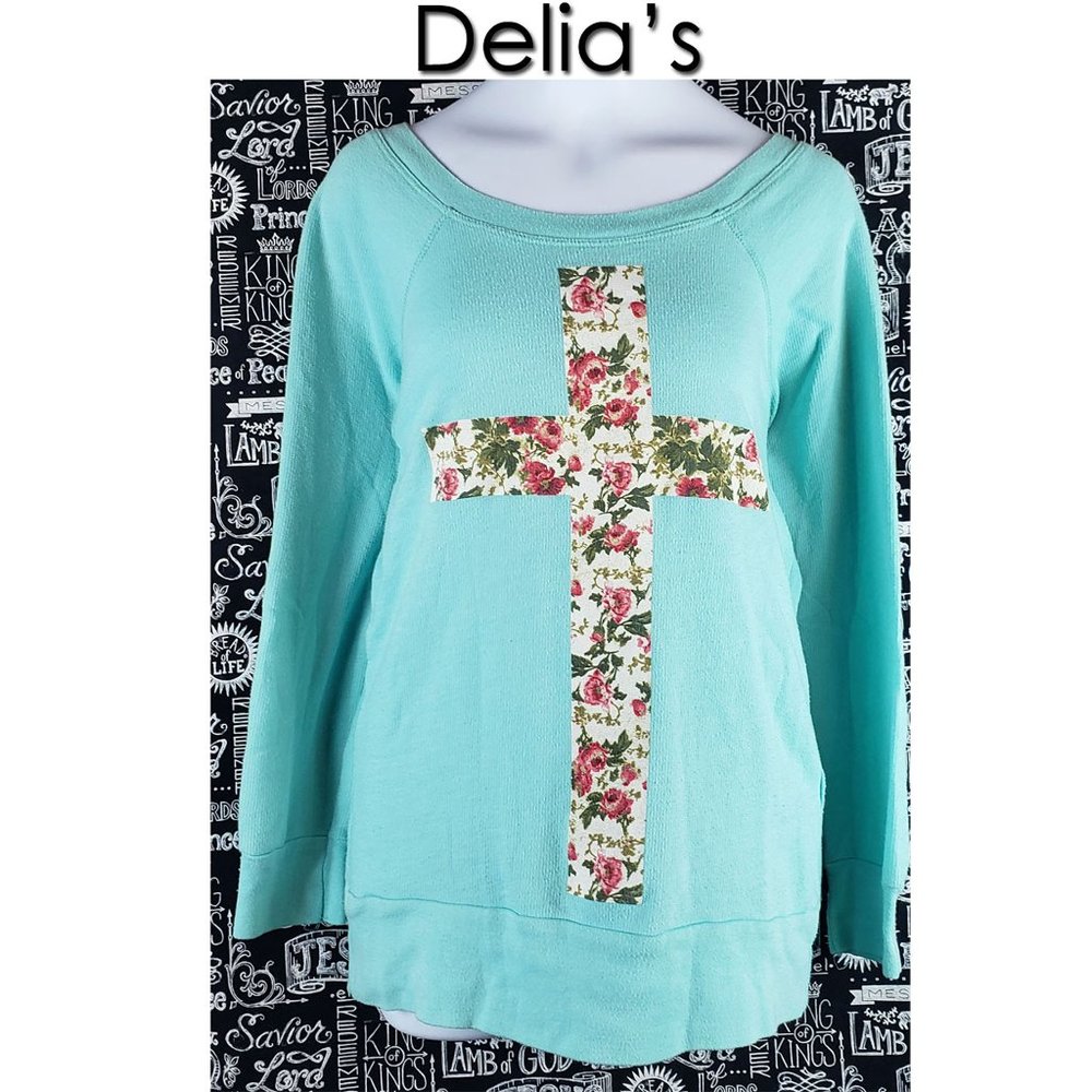 Delia's Cross Blouse Sz S